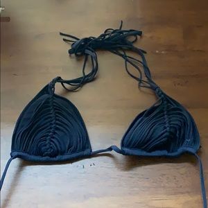 L*Space ‘Vapor Fringe Blue Knotted’ Bikini Top